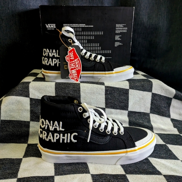 Vans National Geographic Box Logo SK8 Hi Reissue Women Black White (2020) 1223 - Picture 1 of 12